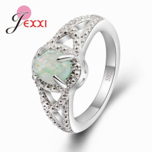 Green Highest Opal Stones 925 Sterling Silver Bridal Women Finger Rings for Wedding Party Gift