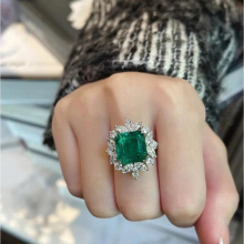 Valuable Emerald Zircon Finger Ring Filled Party Wedding band Rings for Women Men Promise Jewelry Gift