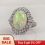 Silver Romantic CZ Big Fire Opal Rings for Women Bands Ring 2