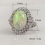 Silver Romantic CZ Big Fire Opal Rings for Women Bands Ring 4