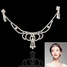 Bride Hair Decoration For Women Metal Tassel Headband Flower Rhinestones Hairpins Wedding Acessories Hair Jewelry Gift