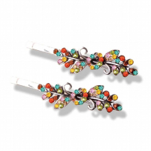 Morkopela Vintage Peacock Hairpin Pairs Rhinestone Hair Clip Jewelry For Women Party Banquet Hair Pins Accessories