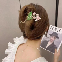 Lily Orchid Flower Hair Clips Hairpins Sweet Ponytail Large Grab Clips Barrettes Hairgrips Headwear Hair Accessories for Women
