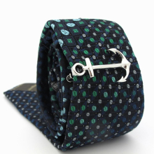 iGame Tie Clips Brass Material Novel Silver Anchor Tie Bar For Men