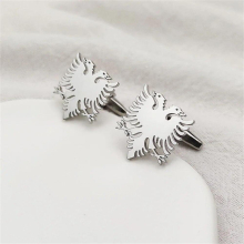 Albanian Eagle Cufflinks for Men Personalized French Shirt Frosted Cufflink Stainless Steel Jewelry Gift for Boyfriend