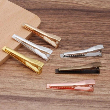2pcs 55x5mm Men Copper Tie Clip Bar Brooch Clasp Solid Slim Collar Useful Neck Tie Pin