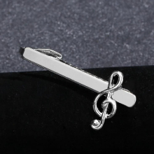 Tie Clips Mens Metal Necktie Bar Musical Note Tie Clip Suit Accessories Business Men Gift for Hubby Boyfriend