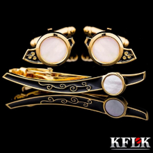 Shell Cuff links necktie clip for tie pin for mens tie bars cufflinks tie clip set Cufflinks guests Arrival