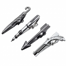 1 Set Retail Four Shape Arrival Young People Stylish Mens Tie Clip Bar Pin Set For Men