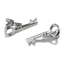 Lepton silver key tie clip pin for men metal tie clip business wedding partyNecktie accessories stainless steel tie clips