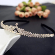 Ladies Flannel With Teeth Rhinestone Crown Headband Girls Party Hair Accessories Bride Wedding Tiaras Jewelry