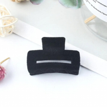 Korea Japan Flocking Geometry Plush Hollow Square Small Hair Grip Hollow Square Grip Female