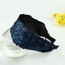 Hot Hair Band Cloth Embroidery Flower Wide Lace Hairband Pattern Headband For Women Accessories Headwear