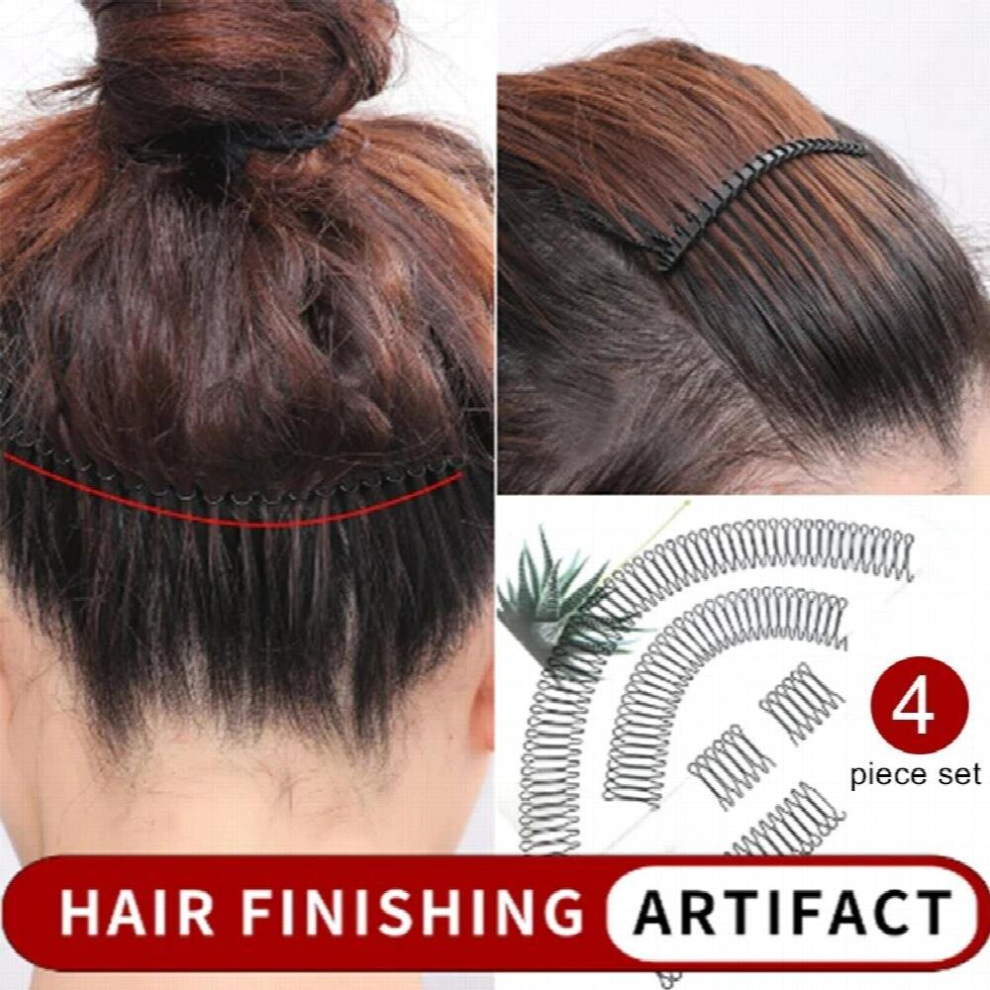Unisex Multicoloured Flexible Clip-Shaped Comb 4 Pcs Stretchable U-Shape Alloy Hair Finishing Fixer Set Headdress Accessory For Flyaway Hair Fixer