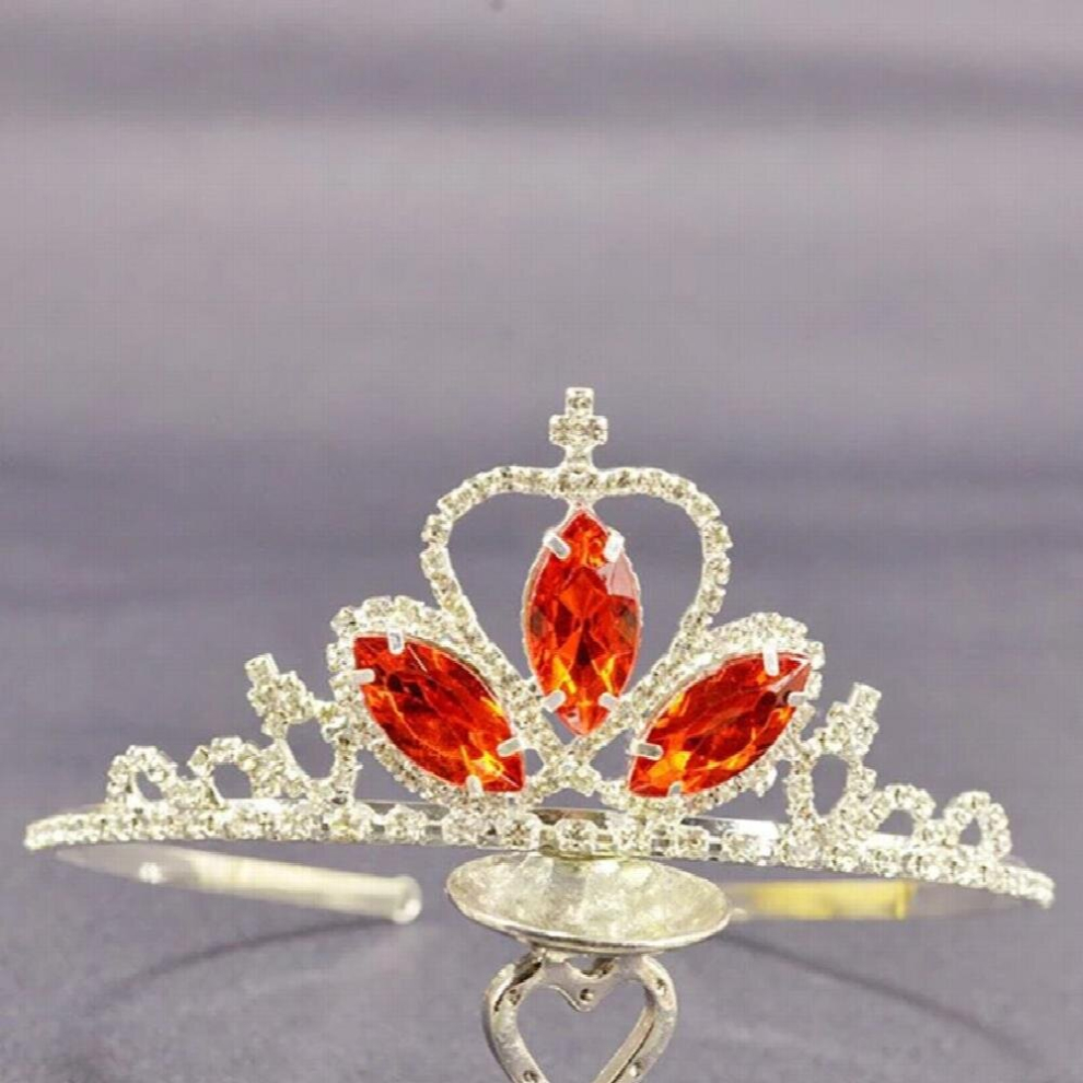 Red Crystal Bridal Crown Princess Rhinestone Tiara Wedding Party Girls Hair Accessories-image-OPC-PCWPDSS-NEW