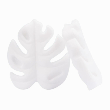 30pcs Monstera Deliciosa Silicone Beads BPA Soft Chewable Organic Leaf Beads Necklace Baby Teething Toy DIY Chain