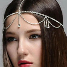 Rhinestone Fringe Head Chain Forehead Headband Bohemian Hair Accesories Tiara Headdress BOHO acess rios de cabelo