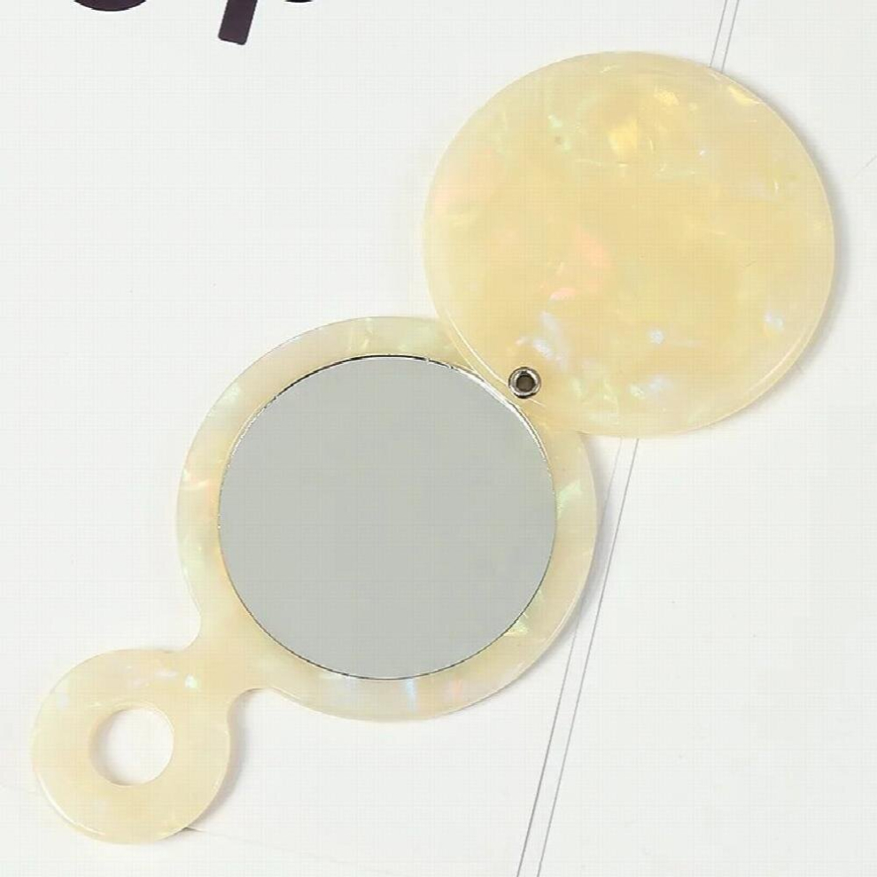 Korea And Japans Round Mini Turntable Mirror Portable Acetic Acid Plate Makeup Mirror Round Handle Handheld Makeup Tools