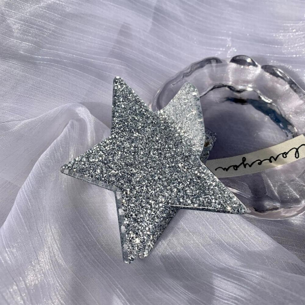 Ins Hot Selling 8.5cm Large Five-Pointed Star Hair Clip Claw High Acrylic Acetic Acid Shark Clip Hair Accessories-image-OPC-PCWPFXY-NEW