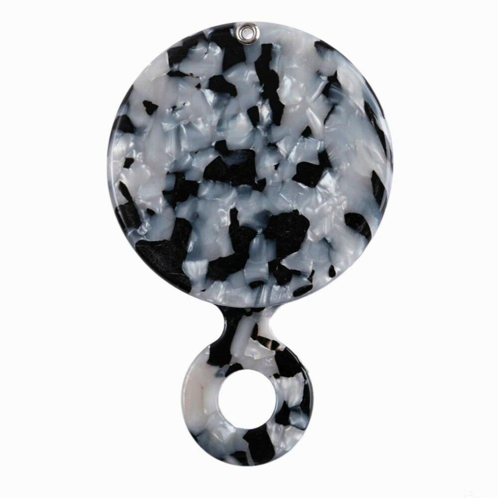 Multicoloured Handheld Makeup Mirror With Cover Acetate Tortoiseshell Hand Mirror Round Womens Mirror Carry Compact Cosmetic Mirro