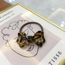 Retro Three-dimensional Bowknot Ponytail Hair Circle Acetate High Elastic Female Head Rope For Women Girls
