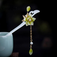 Ancient Chinese Hair Sticks Forks Acetate Hair Clips Flower Hairpins Pendant Jewelry for Women Girls Hair Bun Maker