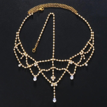 Stonefans Indian Rinestone Hollow Head Chain Water Drop Forehead Chain Headband for Women Crystal Hair Jewelry Wedding Headpiece