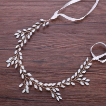 Western Wedding Head Jewelry Headband For Bride Leaf Hair Accessories Rhinestone Headband For Wedding Hair Ornaments