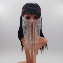 Women Chains Multi-Layers Tassel Head Chains Face Jewelry Harness Chains Head Jewelry Halloween Gift