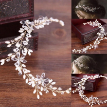 Crystals Rhinestones Pearls Flower Wedding Hairband Headband Bridal Headpieces Hair accessories Bridesmaids