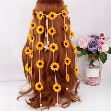 Flower daisy Headband Floral Crown Summer Sunflower Hair Accessories For Women Bohemian adjustable headband
