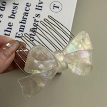 Hot Plug Comb Hair Comb Acetate Bow Hair Accessories Non-Slip Bun Bow Top Clip For Women Girls