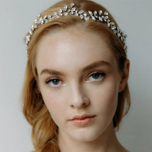 Bridal Crystal Headband Flowers Headdress Indian Jewelry for Women Rhinestone Branch Headgear Hair Accessories