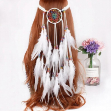 Boho Dream Catcher Feather Wedding Hair Band Bohemian National Style Headdress Party Hair Rope Hair Accessories