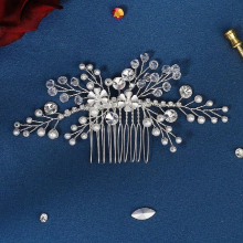 Bridal Wedding Hair Accessories Crystal Flower Hair Combs Clips Jewelry for Women Party Bride Headpiece Bridesmaid Gift