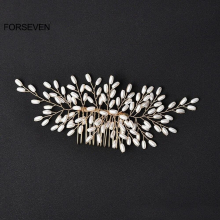 Pearls Hair Combs Metal Hairpins and Clips Headpieces for Bride Wedding Women and Girls Party Hair Jewelry