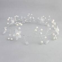 Floralbride Alloy Rhinestones Crystals Pearls Flower Wedding Headband Bridal Hair Vine Hair Accessories Bridesmaids