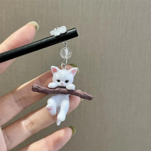 Japanese Holding Firewood Resin Cat Hairpin Three-dimensional Cartoon Hairpin Hairpin Retro Hairpin Jewelry Gift
