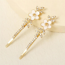 Efily 2Pcs/Lot Rhinestone Flower Hair Clips Hairpin for Girl Women Hair Accessories Wedding Head Jewelry Bridesmaid Gift
