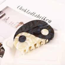 Retro National Style Headdress Gossip Semicircle Shark Clip Acetate Yin Yang Hair Claw Clip For Woman