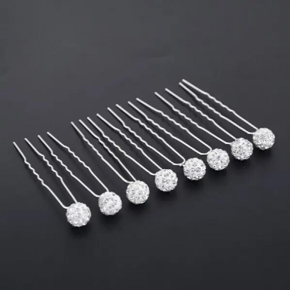 20Pcs Lots Wedding Bridal Crystal Ball Wedding Hair Pins Clips Bridesmaid Jewelry-image-OPC-PCWPHV2-NEW