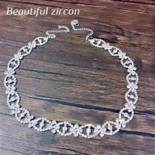 Womens Rhinestone Crystal adjustable forehead chain elastic hair band Girls Summer Style Hair Accessories Party