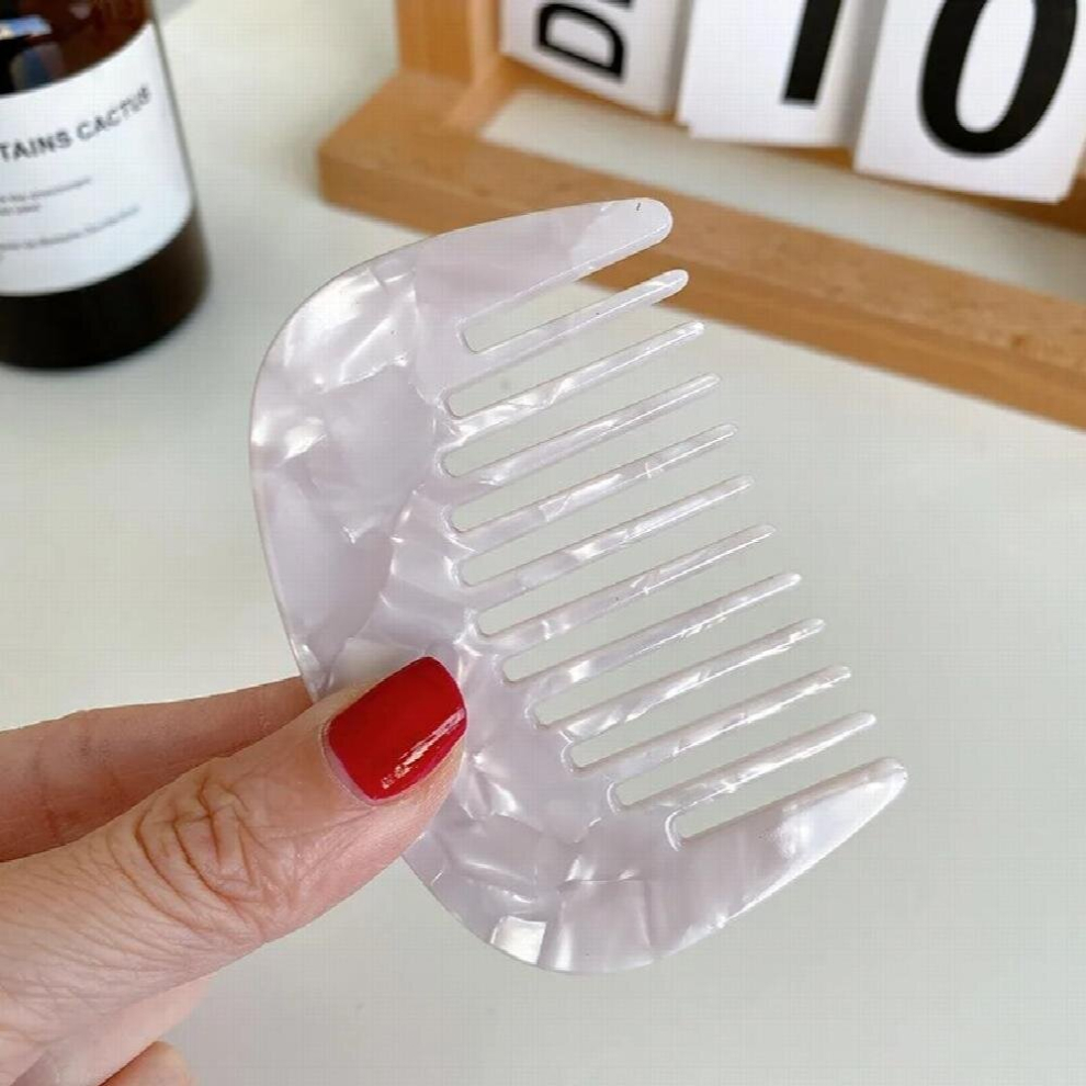 U-shape Portable Marble Tortoise Shell Wide Tooth Acetate Hair Comb For Woman Girls