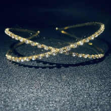 Stonefans Bridal Hairband Rhinestone Headband Bride Wedding Hair Accessories Crystal Hair Bands Cross Headpiece Jewelry