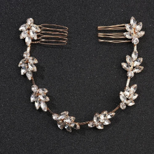 Wired Rhinestone Crystal Flexible Bridal Headband Hair Comb Chain Wedding Hair Accessories Women Jewelry