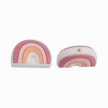 10Pcs Rainbow Baby Silicone Beads Food Silicone Teether For Teeth DIY Pacifier Chain Accessories Baby Toys