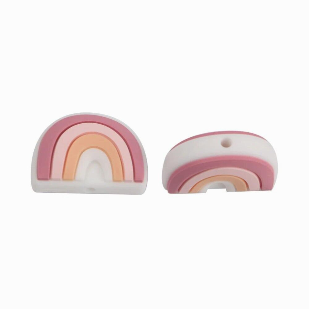 10Pcs Rainbow Baby Silicone Beads Food Silicone Teether For Teeth DIY Pacifier Chain Accessories Baby Toys