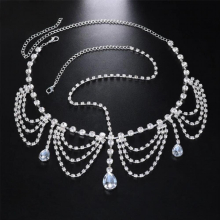 Stonefans Multi-layer Head Chain Wedding Jewellery Bride Forehead Hair Accesories Boho Pedant Headband Headpiece Indian Jewelry
