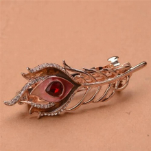 Charm Metal Hair Clip Bride Wedding Hair Accessories 3 Enamel Peacock Feather Barrettes For Women Hair Jewelry