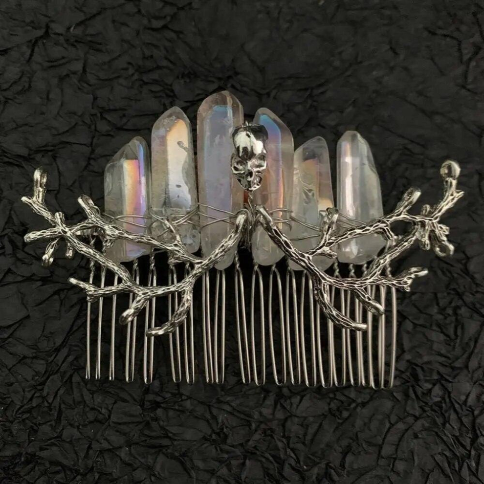 Unisex Multicoloured Witch, Crystal Branch, Skull, Hair Comb, Crown, Hairpin, Witchcraft Accessories, Party Gift, Wicca